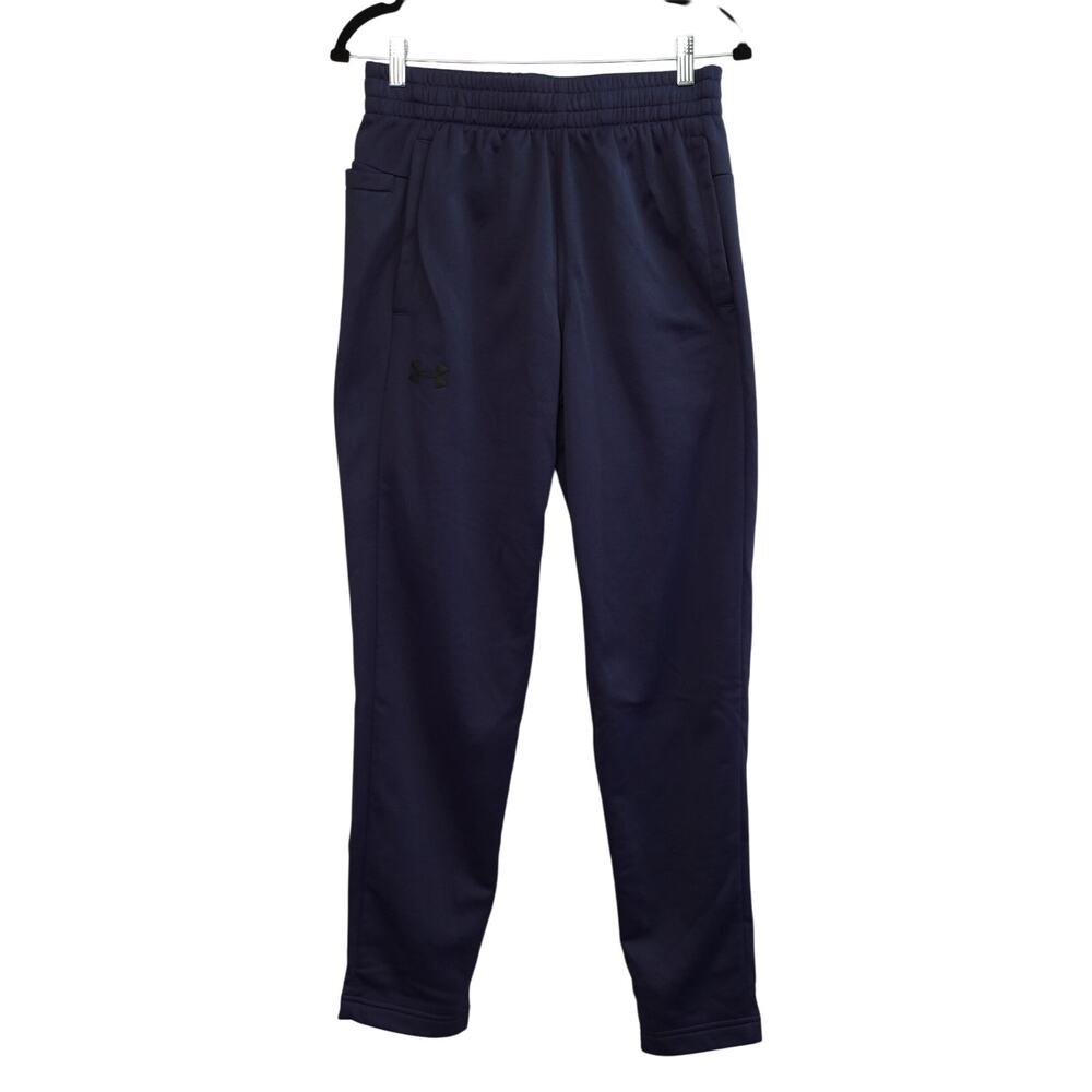 Under Armour Mens Armour Fleece Pants Elastic Waistband Hand Pockets Navy Size M